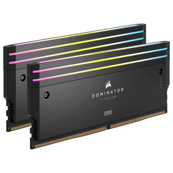 خرید رم Corsair Dominator Titanium RGB - ظرفیت 32 گیگابایت - DDR5 - پک دوتایی - مدل Intel XMP - فرکانس 6000 مگاهرتز - CL30 - سیاه
