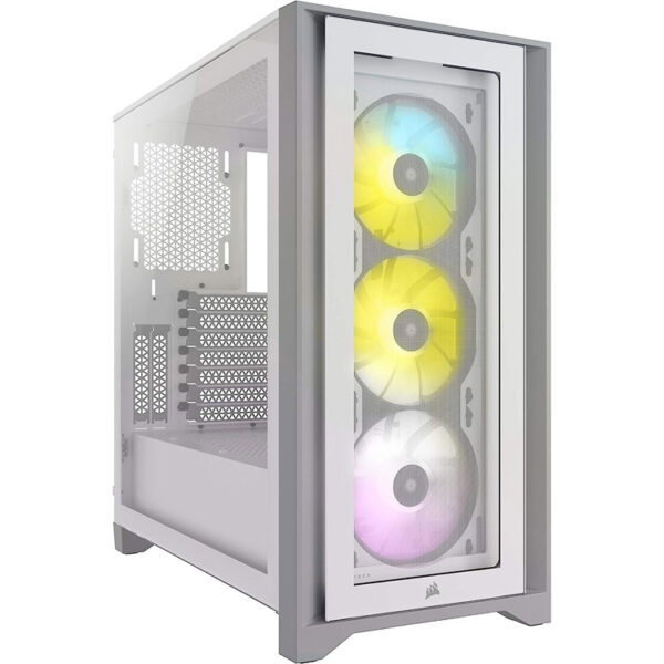 خرید کیس کامپیوتر Corsair iCue 4000X RGB - شاسی مید تاور - سفید