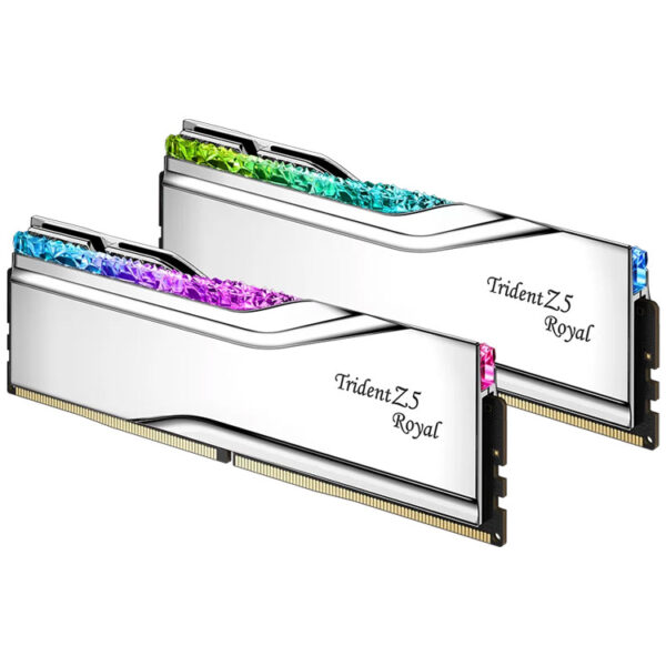 خرید رم G.Skill Trident Z5 Royal - ظرفیت 32 گیگابایت - DDR5 - دو کاناله - 7200 مگاهرتز - CL34 - نقره‌ای