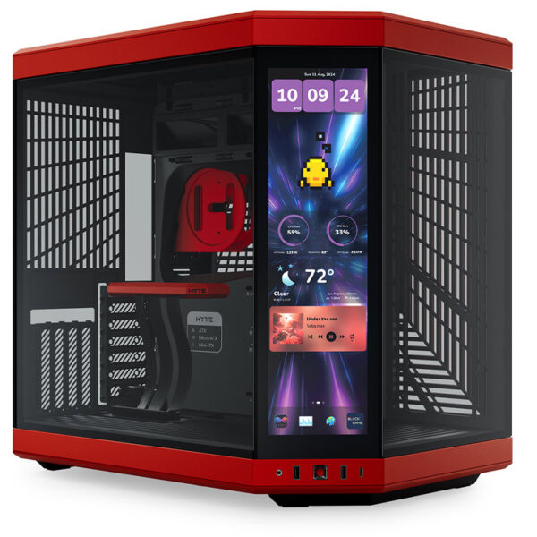خرید کیس کامپیوتر Hyte Y70 به همراه نمایشگر Touch Infinite - طرح Black Cherry