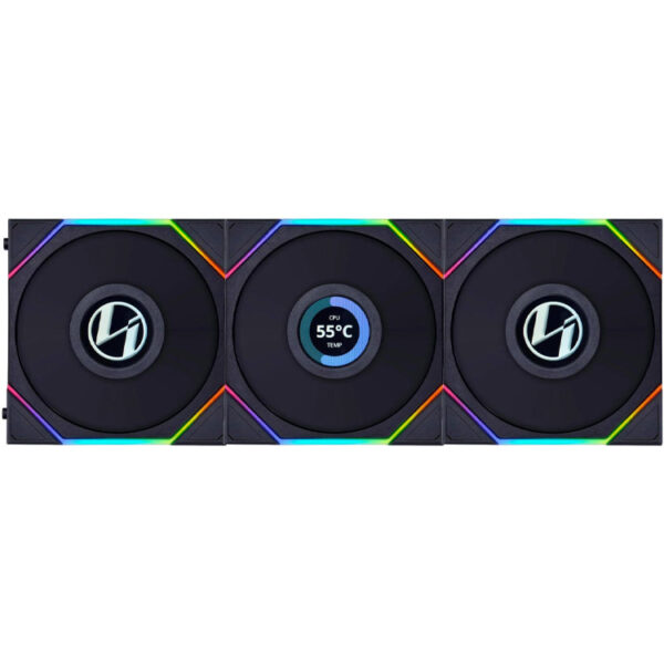 خرید فن کیس Lian Li UNI TL120 LCD Reverse Blade - پک سه تایی - سیاه