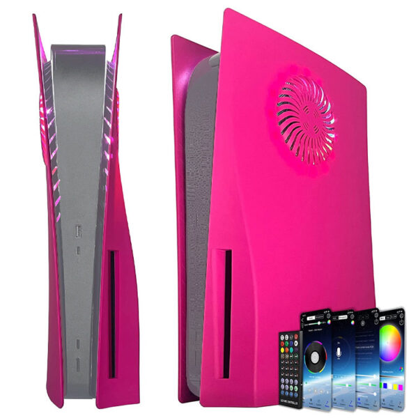 خرید فیس پلیت دارای منفذ مخصوص فن و LED - مخصوص PS5 دیسک خور - صورتی