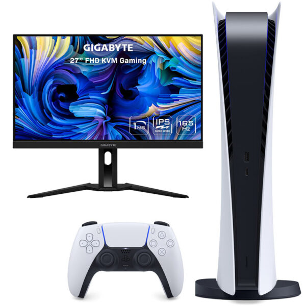 خرید پلی استیشن 5 دیجیتال + مانیتور Gigabyte M27F A