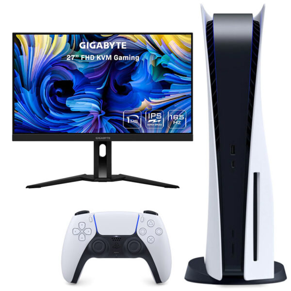 خرید پلی استیشن 5 دیسک خور + مانیتور Gigabyte M27F A