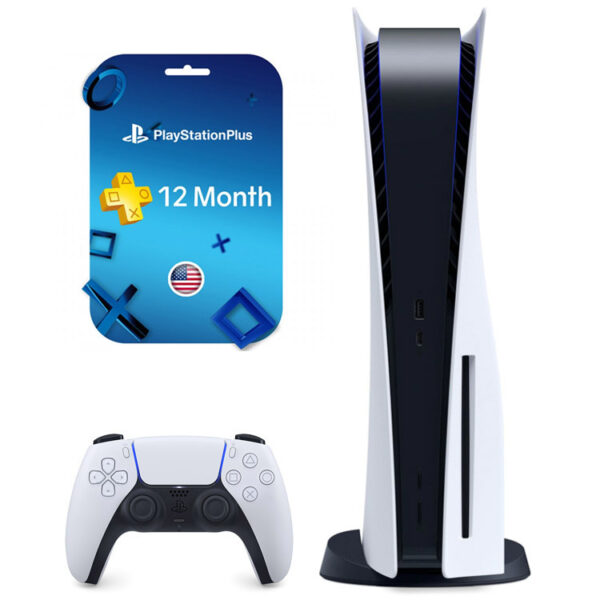 خرید پلی استیشن 5 + اشتراک ۱۲ ماهه پلاس Essential - ریجن آمریکا